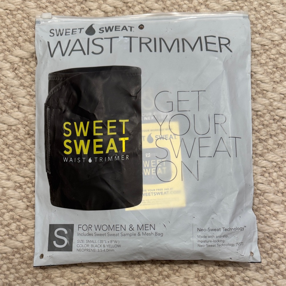 Sweet Sweat - Waist Trimmer in Black and Yellow - Size: Small